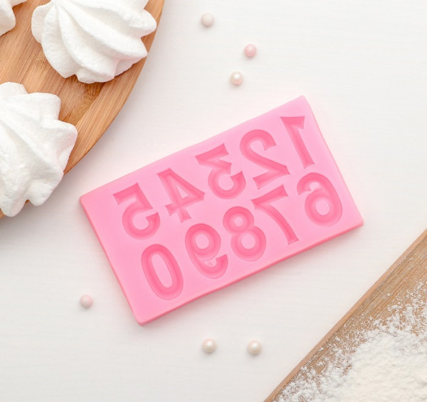 Молд для творчества "Цифры с объемом", пищевой силикон (Артузор)