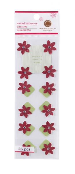 Фотоуголки "Пуансетия", 24 штуки (Martha Stewart) 