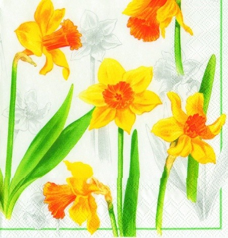 Салфетка 33*33 см "Нарциссы", 1 штука (IHR)