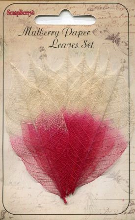 Скелетированные листья, банановое дерево, цвет желто-малиновые, 8 штук