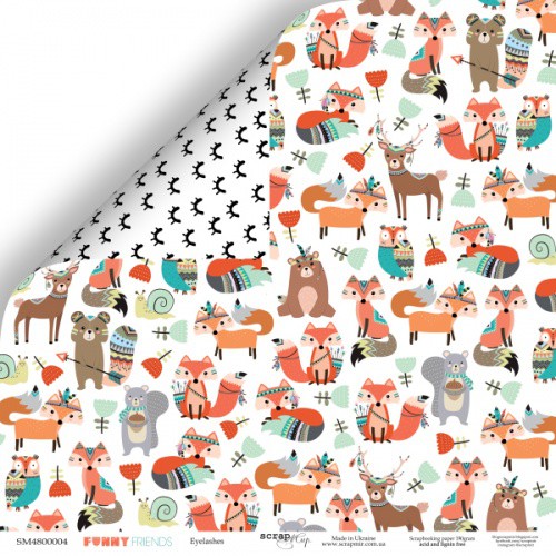 Бумага из коллекции "Funny Friends" Реснички (Скрапмир, Украина)