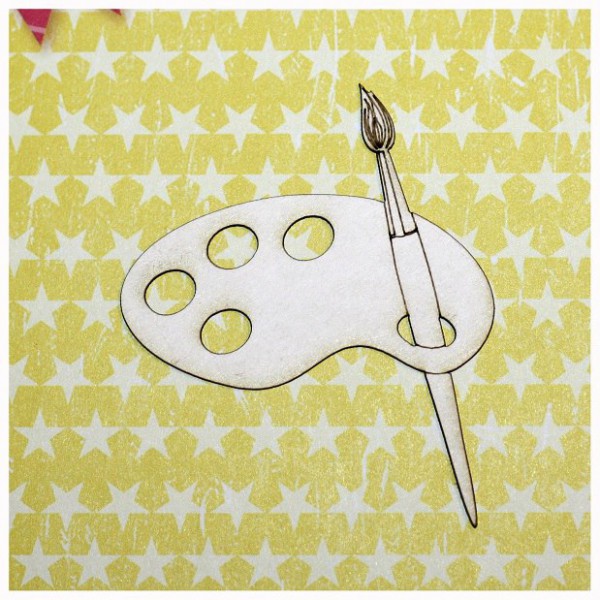 Фигура из чипборда из коллекции "Юный художник" Палитра с кистью (Россия)  