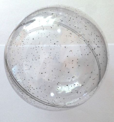 Пластиковая заготовка из двух частей Шар, прозрачный с  глиттером, 10 см (Scrapberry's)