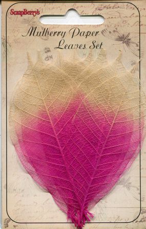 Скелетированные листья, банановое дерево, цвет Натуральный/малиновые, 8 штук