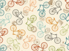 Отрез ткани "Велосипеды" из коллекции Enjoy The Ride (Удовольствие от поездки) (QUILTING TREASURES), 55*50 см