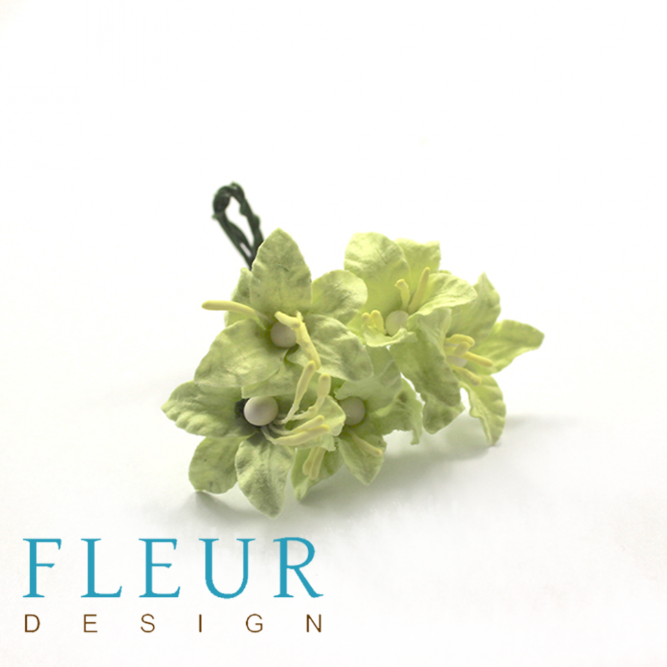 Цветы Лилии (мини), цвет Светло-зеленый, 5 шт. (FLEUR design)