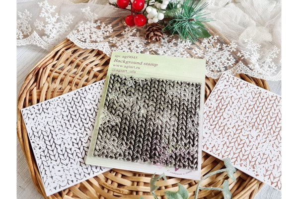 Штамп фоновый "Зимний уют" 90*89 мм (AgiArt)