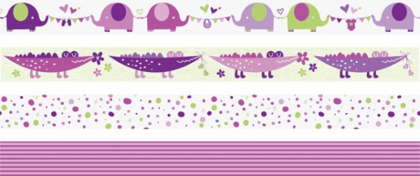 Набор декоративных скотчей "Baby" (розовый), 4 шт., 15 мм*5 м (Heyda)  