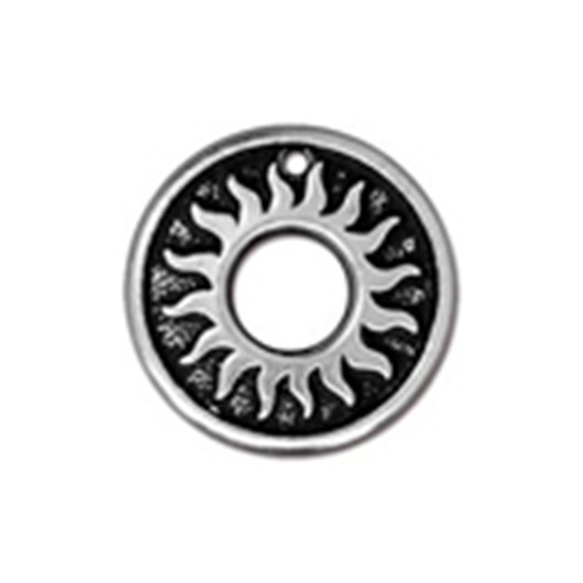 Подвеска "Мексиканское солнце" TierraCast, 18 мм, античное серебро, 1 шт. 