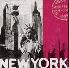 Салфетка 33*33 см "Открытка-Нью-Йорк", 1 штука (Jet Papier)