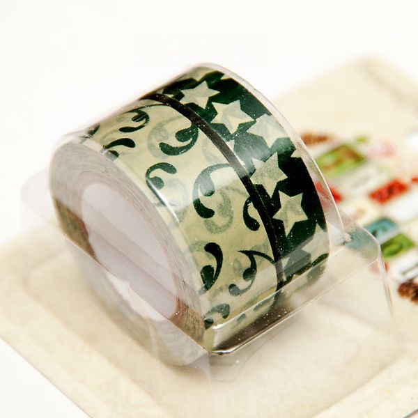 Скотч бумажный, цвет Зеленый, 2 рулона (16 метров) из коллекции "Это Рождество!" ('Tis the Season) (Trimcraft)  