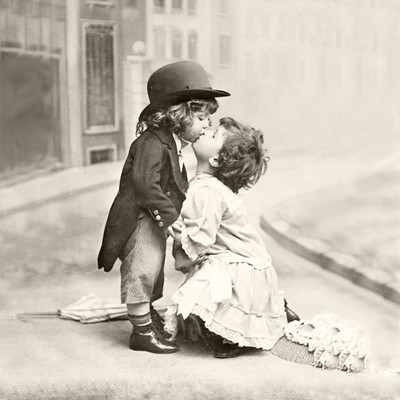 Салфетка 33*33 см из коллекции "Lunch" Поцелуй, 1 штука (Sagen Vintage Design)