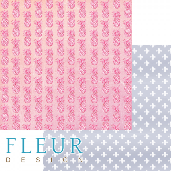 Бумага из коллекции "Каникулы" Ананасы (FLEUR design)