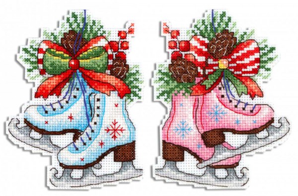 Набор для вышивания на пластиковой канве "Фигурный Новый год" (М.П. Студия, "Жар-птица")  