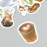 Набор декоративных бумажных наклеек "Ароматный кофе", 46 штук (Китай)