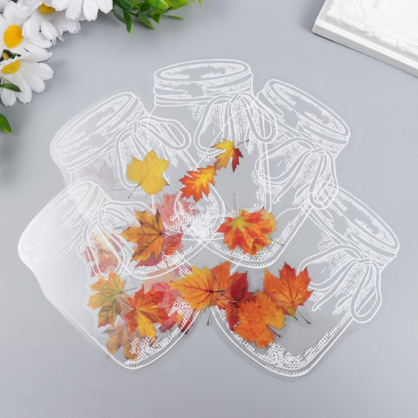 Набор ацетатных высечек на клейкой основе "Осенние листья в банке", 35 шт. (АртУзор)