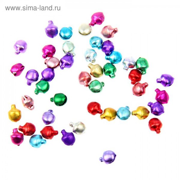 Набор декора для творчества "Бубенчики", цвет: Микс, d= 0,6 см, 50шт (АртУзор)
