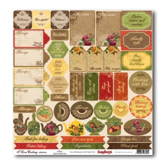 Бумага из коллекции "Готовим дома" Меню (для разрезания) АНГЛ. (Scrapberry's)  