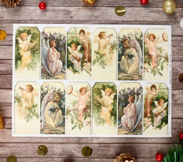 Декупажная карта А4 "Ангелочки"