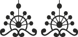 Фигурка из чипборда "Вензель-3", 2 штуки, коллекция "Орнамент" (By Mama Yaga, Россия)  