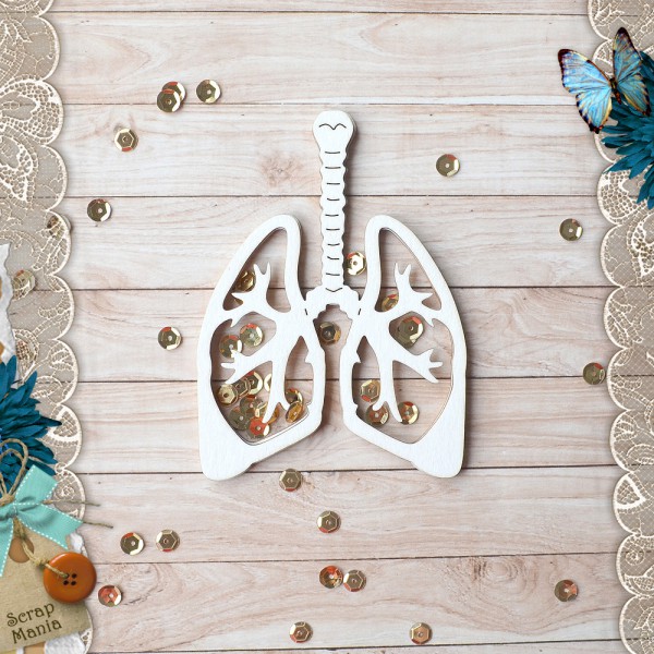 Украшение из чипборда из коллекции "Спасибо, доктор!" Шейкер. Легкие, размер Маленький (ScrapMania)