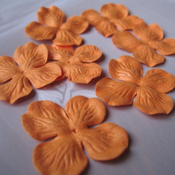 Гортензии 35 мм, цвет Оранжевый, 10 штук 