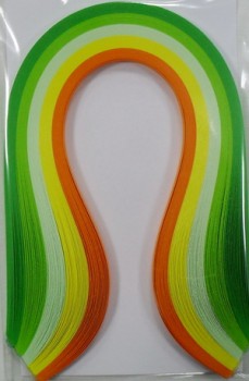 Бумага для квиллинга, ширина 3 мм, Желто-Зелено-Оранжевый микс, 100 шт.  