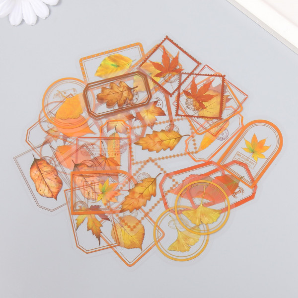 Набор ацетатных высечек на клейкой основе "Теги-Осенние листья", 30 шт. (АртУзор)