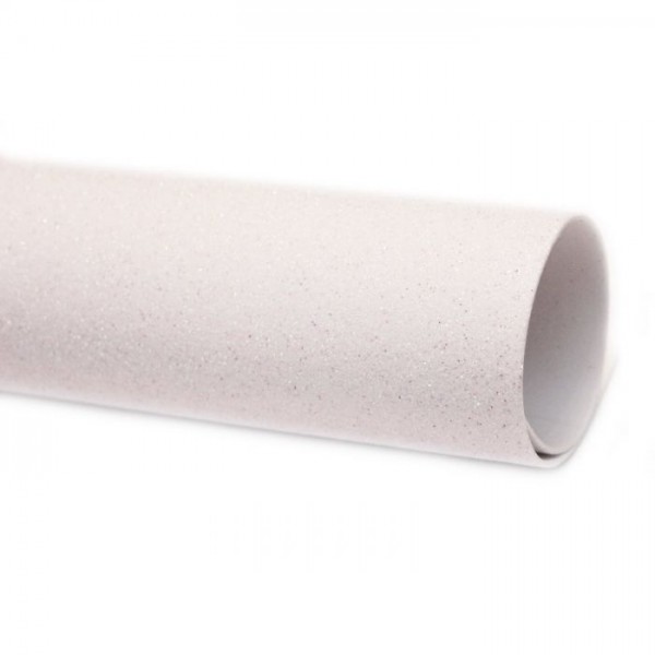 Фоамиран с глиттером, толщина 1.5 мм, размер листа 20*30 см, цвет Белый перламутровый