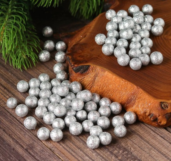 Фигурка для поделок и декора "Шар", размер 10 мм, цвет Серебро, 10штук (АртУзор)