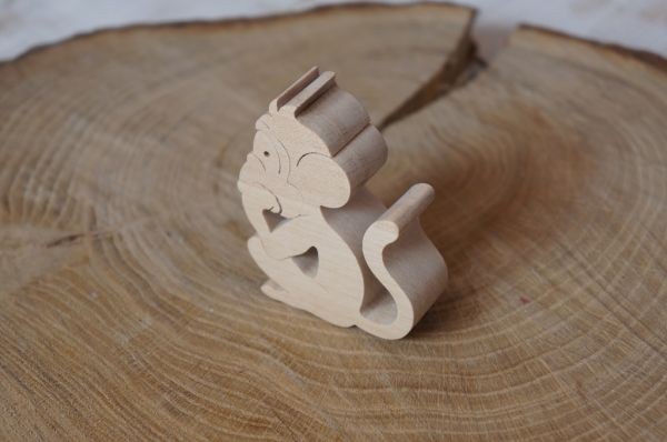 Деревянная заготовка "Обезьянка-Мыслитель", массив 