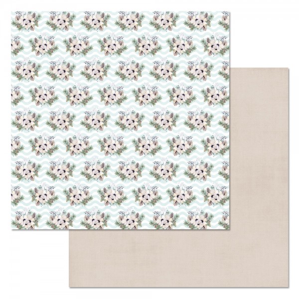 Бумага из коллекции "Этника новогодняя" Зимние букеты (ScrapMania)