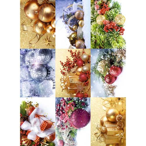 Скрап-карта "С Новым годом. Елочные шары", Карточки, А4 (ScrapMania)