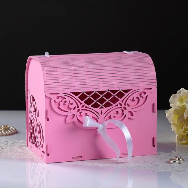 Семейный банк "Ажурный", со стразами, цвет Красный, 23,5х17х20 см