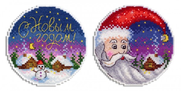 Набор для вышивания на пластиковой канве "Новогодняя сказка" (М.П. Студия, "Жар-птица")