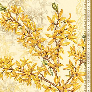 Салфетка 33*33 см из коллекции "Весенний ланч" Весенняя веточка, 1 штука (Maki)  