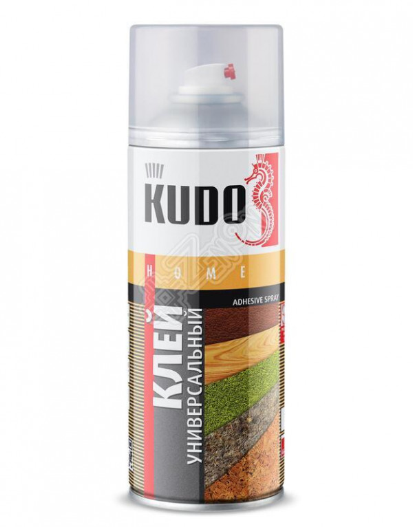 Новинка! Клей-спрей универсальный, постоянной фиксации, Цвет: Прозрачный,  520 мл (Kudo)