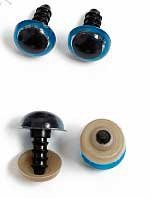 Глаза винтовые с заглушками, цвет радужки синий, 12х12 мм, пара (2 шт.) 