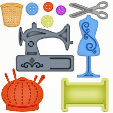 Ножи для вырубки "Швейные принадлежности", 10 штук (Spellbinders)  