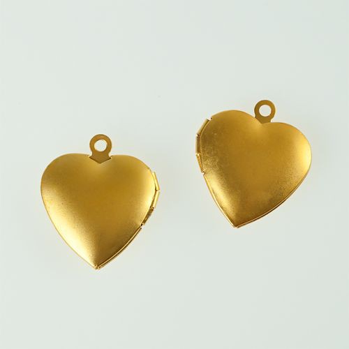 Украшение-медальон Сердечко простое, цвет Матовое золото, 2 шт. (Scrapberry's)