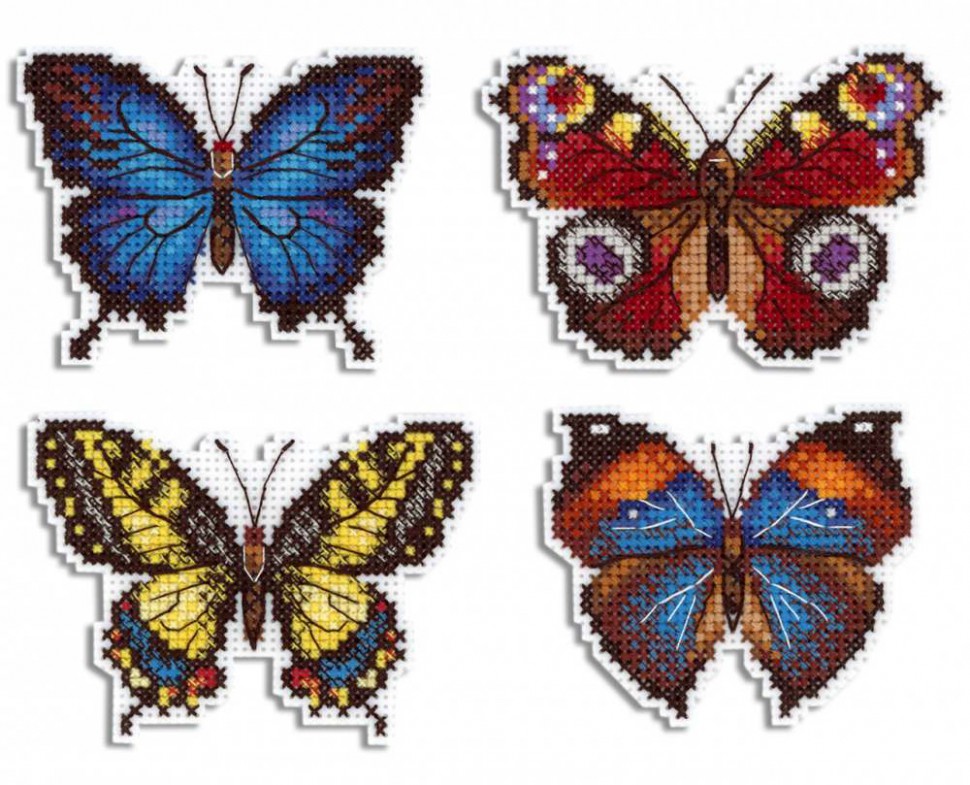 Набор для вышивки магнитов "Яркие бабочки" ( М.П. Студия, "Жар-птица")
