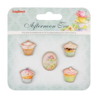 Набор декоративных элементов из коллекции "Полуденный чай" (Scrapberry's) 