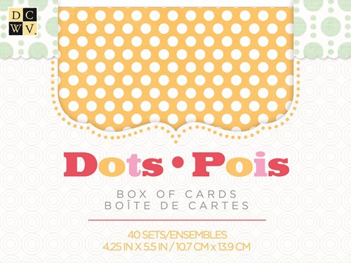 Набор заготовок для открыток с конвертами А5, 8 штук, из коллекции Dots Brights (1/5 полного набора) (DSWV) 