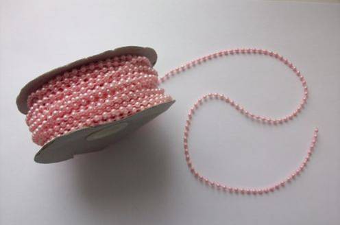 Жемчужная нить, цвет Розовый, длина 1 метр 