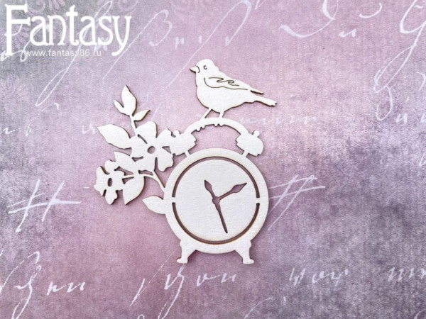 Чипборд "Часы" №2850, размер 6,2*5,9 см, коллекция "Вдали от суеты" (Fantasy, Россия)  