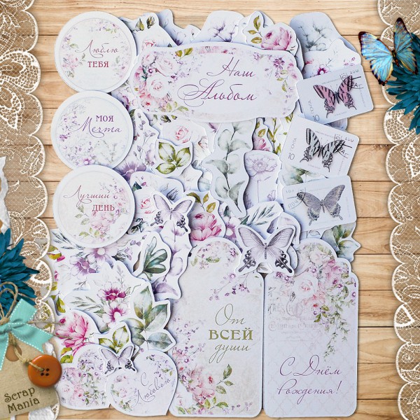 Набор высечек из коллекции "Цветочная вуаль", 66 штук (ScrapMania)