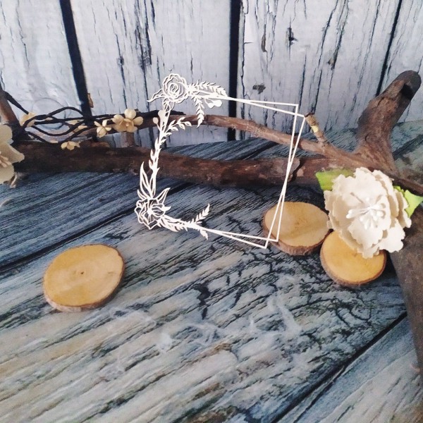 Квадратная рамочка из чипборда "Цветочная" (Арт-студия Матрешка, Россия)