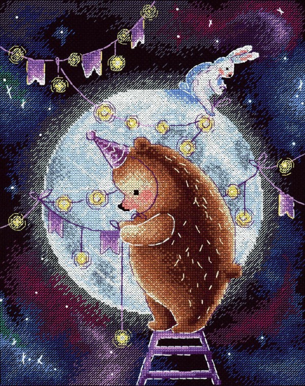 Набор для вышивки на канве Aida "В лунном сиянии" (М.П. Студия)