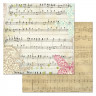 Набор бумаги 20*20 см из коллекции "Фономикс. Ноты.", 12 листов (ScrapMania)