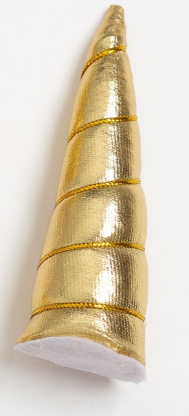 Рог единорога объемный, 10,5 см, тканевый, цвет Золото, 1 штука 